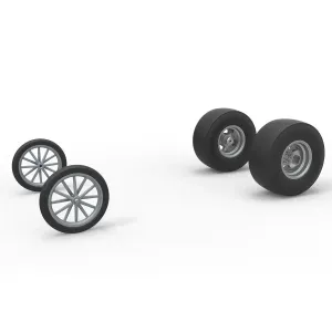 Wheel set of Vintage Front engine dragster V3 Scale 1:25