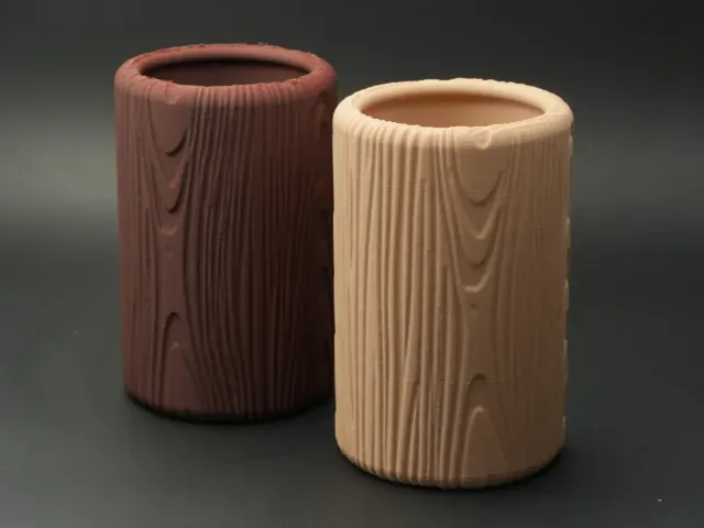 Wood Grain Pen Holder – Faux Wood Desk Organizer — Image 3 of 5