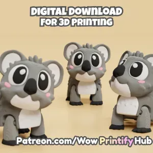 Articulated Koala STL & 3MF – Flexi Fidget Toy