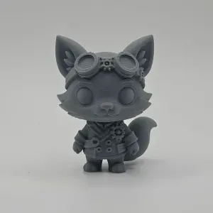 Cute Steampunk Fox Figurine/Keychain