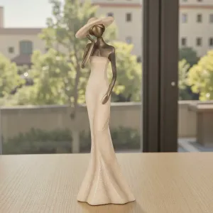 Minimalist Elegance Figurine – Lady with Hat (Art Deco Style