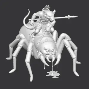 Rat spider rider D&D miniature