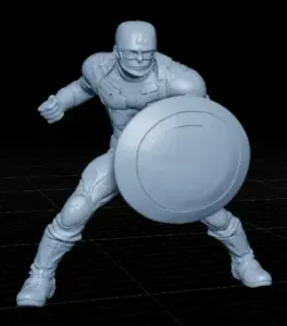 Realistic 3D Captain America Superhero Model