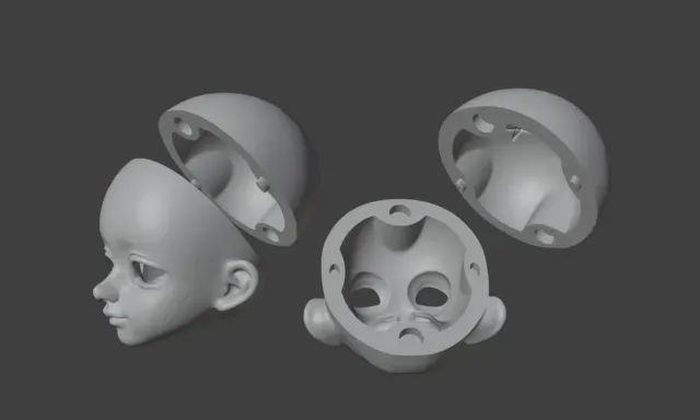 BJD head cute doll face happy and unhappy — Фото 4 из 8