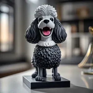 3563 Laughing Poodle Totem Full-Body Color 3D Model STL