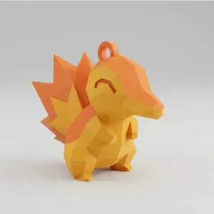 Low Poly Cyndaquil Keychain | #14