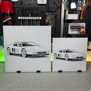 Ferrari Testarossa - Hueforge - 3 Colors