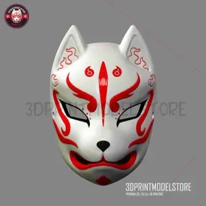 Japanese Kitsune Fox Mask - Cosplay Halloween Costume