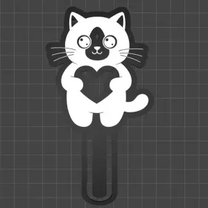 BookMark Cat with Hands Heart