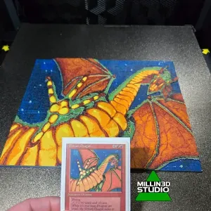 Magic The Gathering MTG Shivan Dragon Hueforge Wall Decor