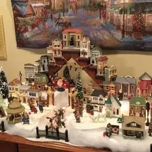 Winter village scene