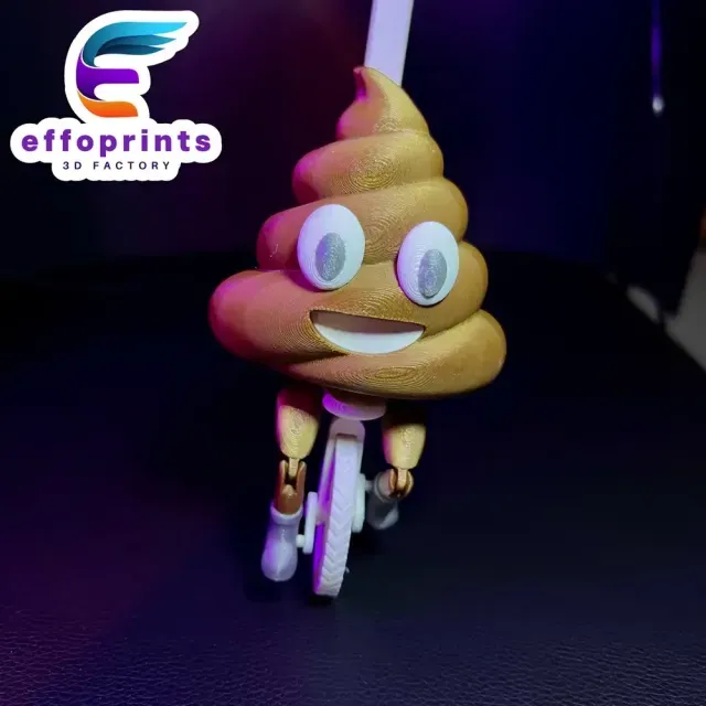 Poop Emoji Riding On Toilet Paper Hanger Gadget — Фото 6 из 9
