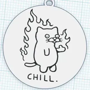 keychain cat chill