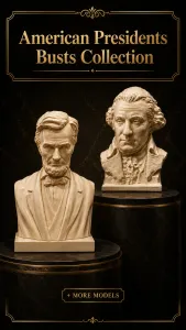 Famous American Presidents Busts Collection