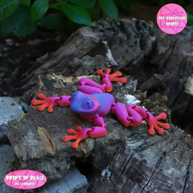 Print In Place Cute Flexi Red-Eyed Tree Frog — Фото 7 из 9