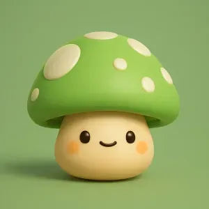 Kawaii Green Mushroom