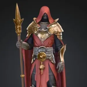 Cleric Miniature STL, 28mm Hooded Cleric,Staff Wielding, RPG