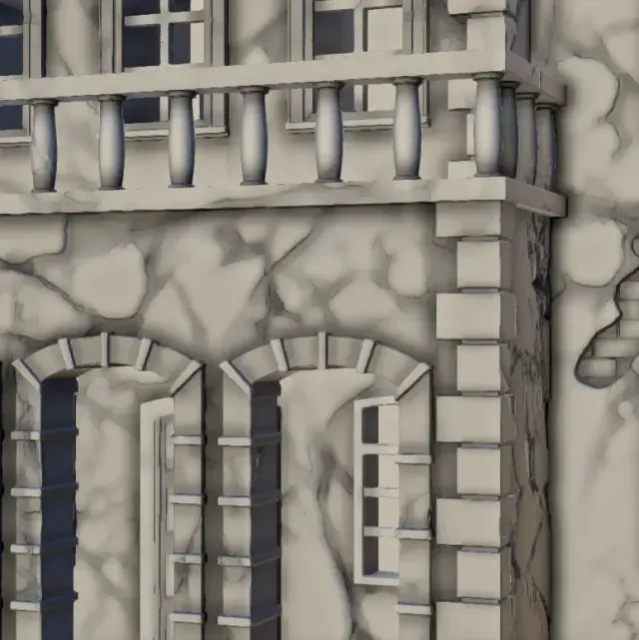 Baroque building 3 - terrain WW2 scenery modern miniatures — Image 7 of 9