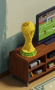 🏆 8-Bit World Cup Trophy – Voxel Art Edition