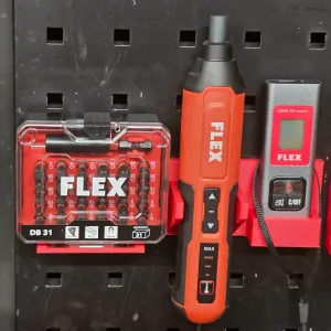 Flex screwdriver, rangefinder and bits set square hole mount