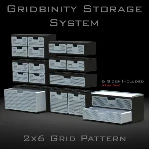 Gridbinity Storage System - 2 x 6 Grid Pattern