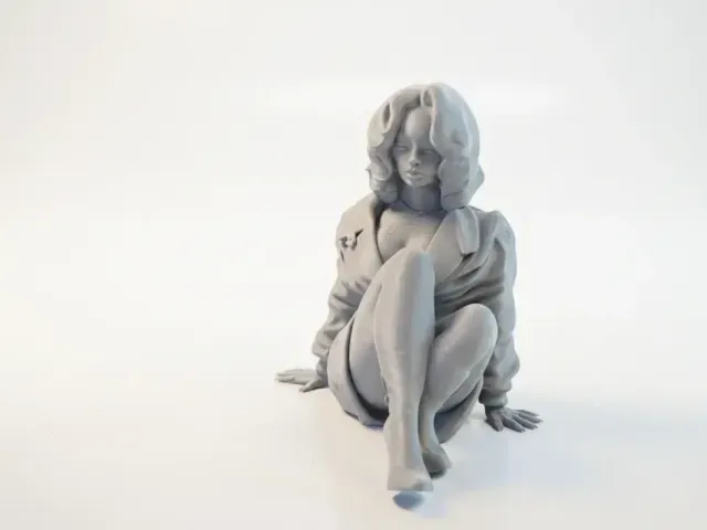 Seated Female Figure Sculpture 3D Printable — Image 3 of 4
