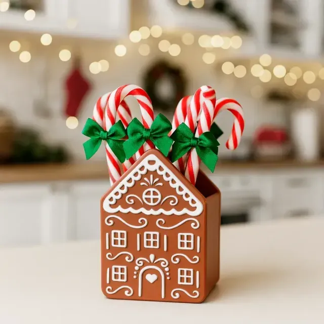 Gingerbread House Treat Box | Christmas Candy Cane — Фото 5 из 9