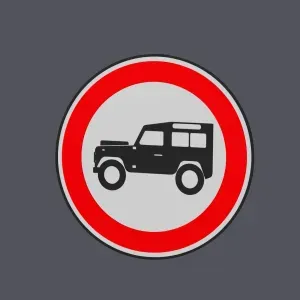 Land Rover Defender Forbidden v1 - Traffic Sign - Wall Art
