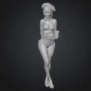 Bikini girl with burger