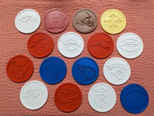 AFC Football Conference NFL Teams Coasters w/holder