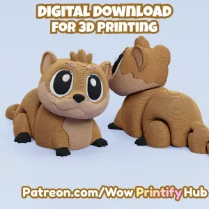 Articulated otter STL & 3MF – Flexi Print in place animal