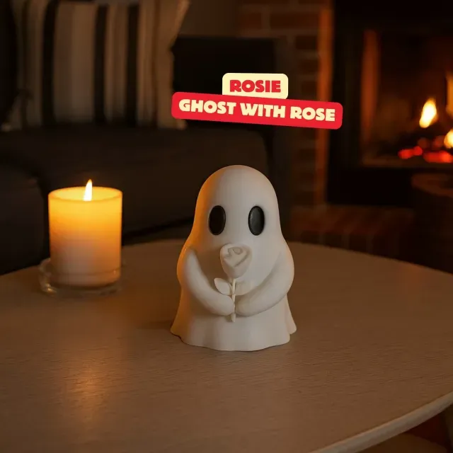 ROSIE - GHOST WITH ROSE / HALLOWEEN DECOR