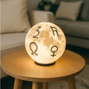 Litofania Lunar con Simbolos Planetarios