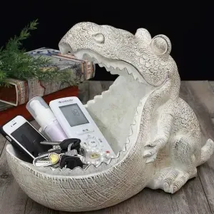 "Gulosossauro" Tabletop Organizer – Dinosaur/Crocodile Figure