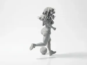 Soccer Babe Athletic Female Figurine 3D Printable