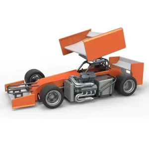 Supermodified front engine Winged race car V3 Scale 1:25