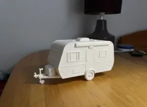 Miniature Retro Camping Travel Trailer