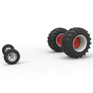 Wheel Set of Vintage Small Block Pulling Tractor Scale 1:25