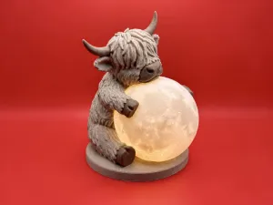 Highland Cow Moon Lamp | STL for 3D Printing