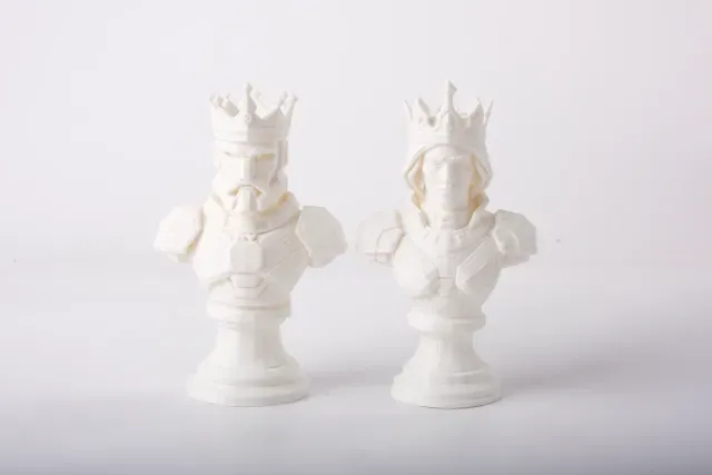 King and Queen Bust Set Royal Chess Inspired Sculptures