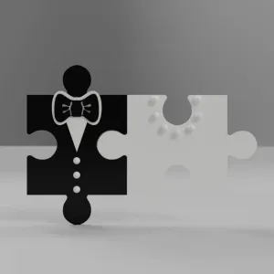 Bride & Groom Puzzle Pieces — Wedding Keepsake Set 💍