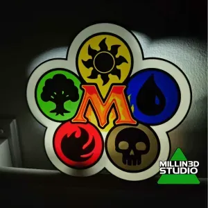 Magic The Gathering MTG Lightbox Sign logo Mana Symbols
