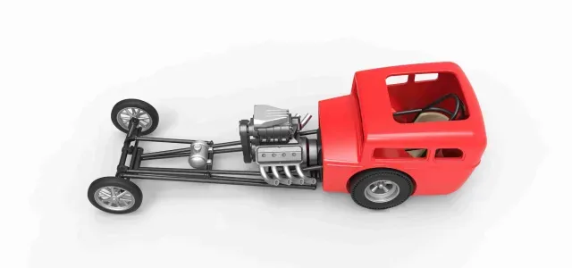 Front engine old school dragster with shell V1 Scale 1:25 — Фото 6 из 9