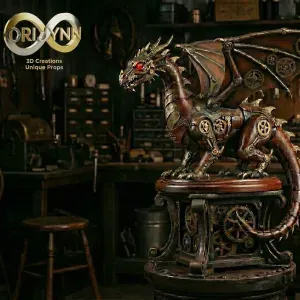 Steampunk Dragon on a Stand