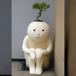 Thinking Man Home Planter Decor