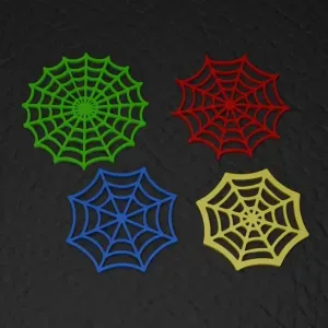 Spider Web Coaster Set | 4 Unique Pattern