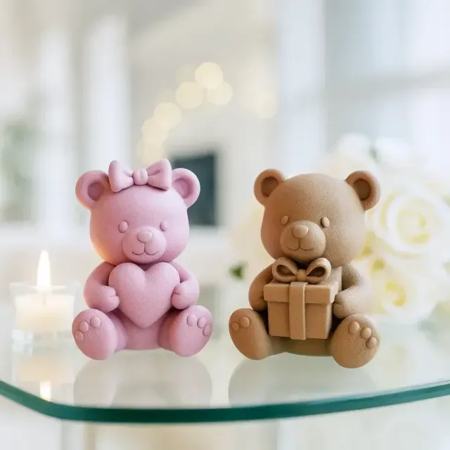 Valentine Teddy Bear Set | 2 pcs Cute Bears with Heart — Image 8 of 9