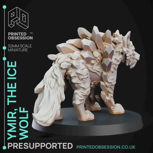 Ice Wolf - Monstrous Creature - PRESUPPORTED - 32mm Scale — Image 3 of 6