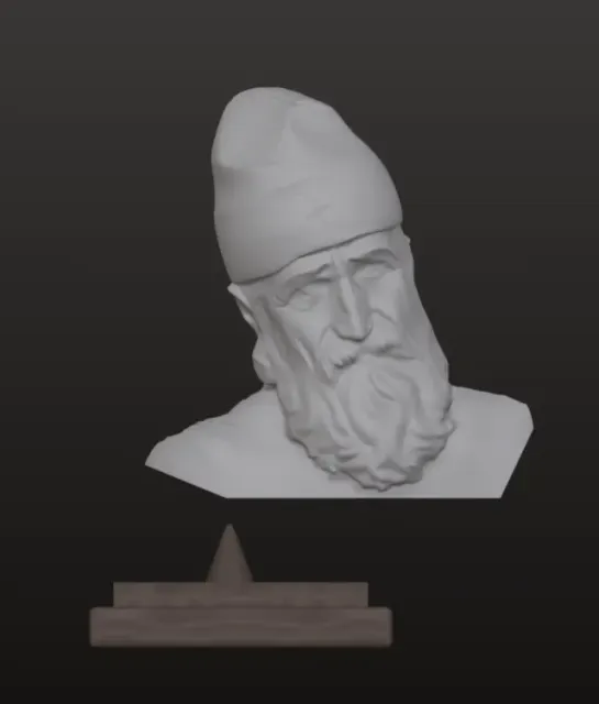 SAINT PAISIOS BUST WITH OPTIONAL BASE – 3D PRINTABLE MODEL — Image 4 of 6