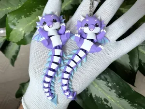 FREE - Fluffy Tails Cute Flexi Baby Dragon Toy / Keychain